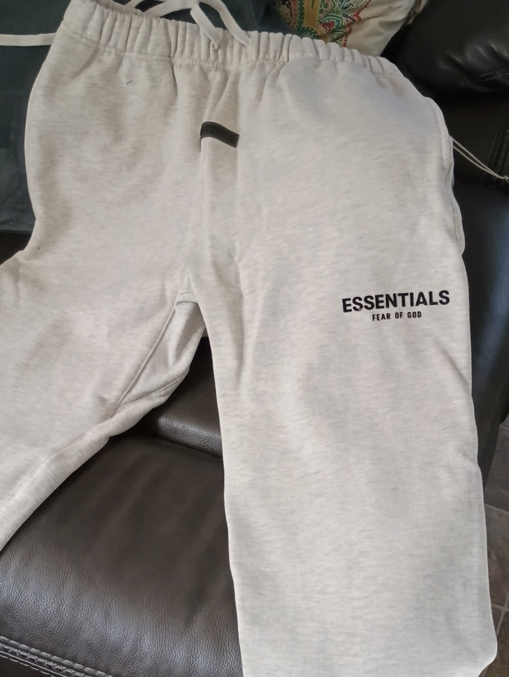 Essentials Light Heather Gray Sweatpants with Black Logo